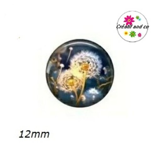 X2 cabochons pissenlit 12mm