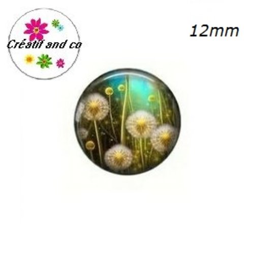 X2 cabochons pissenlit 12mm