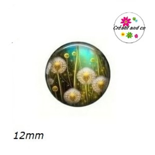 X2 cabochons pissenlit 12mm