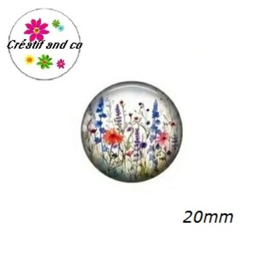 Cabochon fleuri 20mm