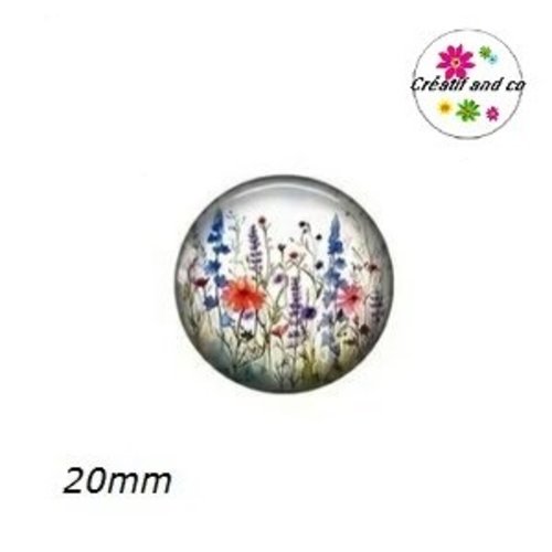Cabochon fleuri 20mm