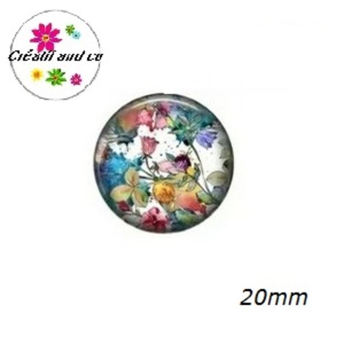 Cabochon fleuri 20mm