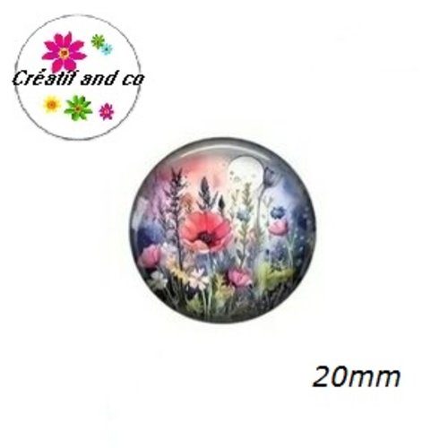 Cabochon fleuri 20mm