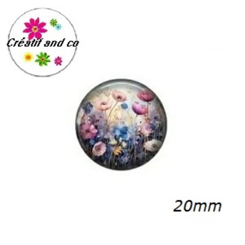 Cabochon fleuri 20mm