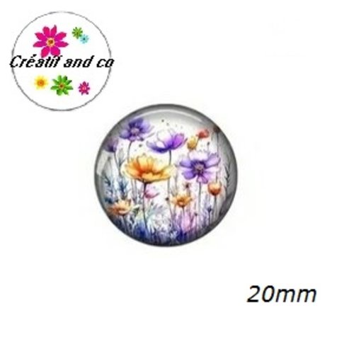 Cabochon fleuri 20mm