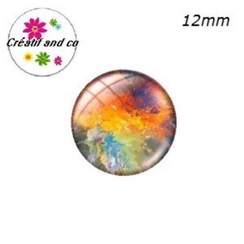 X2 cabochons colorés 12mm