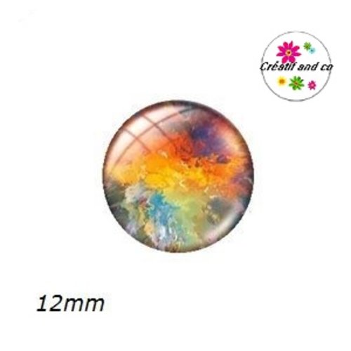 X2 cabochons colorés 12mm