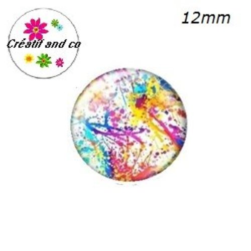 X2 cabochons colorés 12mm