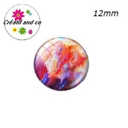 X2 cabochons colorés 12mm