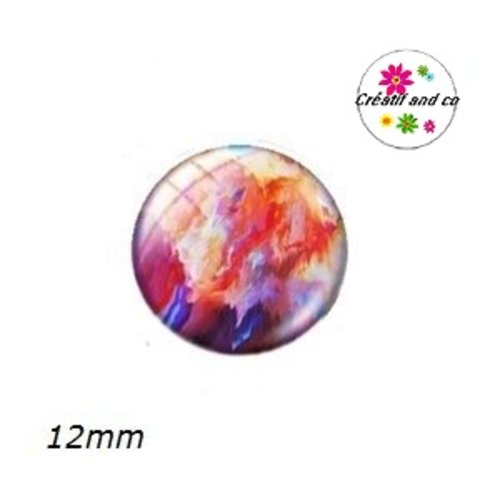 X2 cabochons colorés 12mm