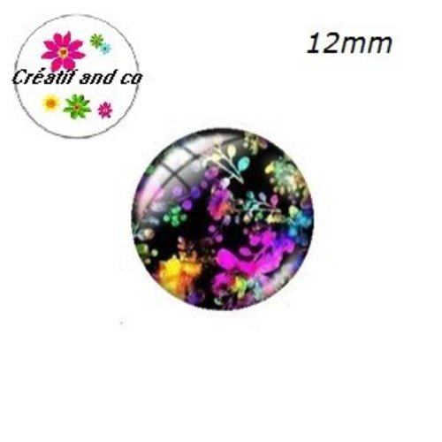 X2 cabochons colorés 12mm