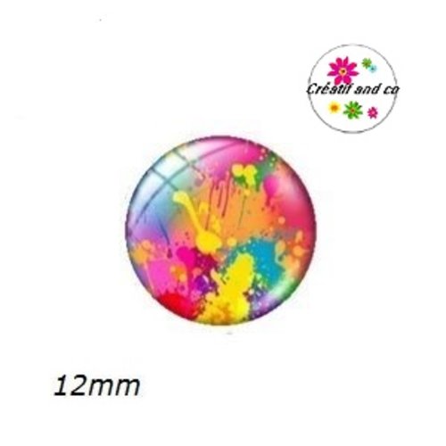 X2 cabochons colorés 12mm