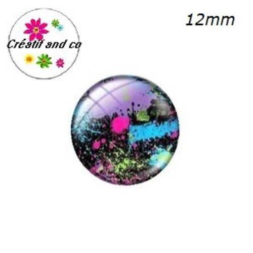 X2 cabochons colorés 12mm