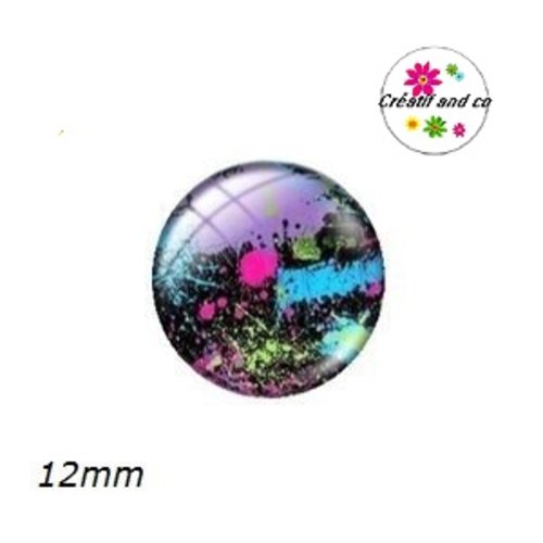 X2 cabochons colorés 12mm