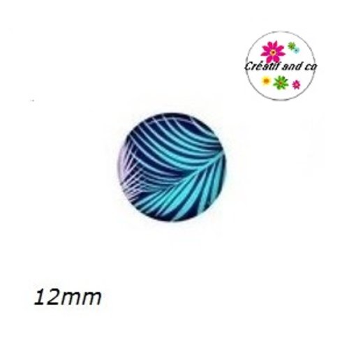 X2 cabochons feuilles tropicales 12mm