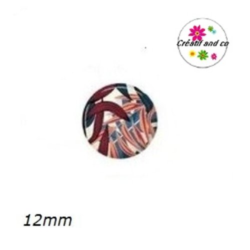 X2 cabochons feuilles tropicales 12mm