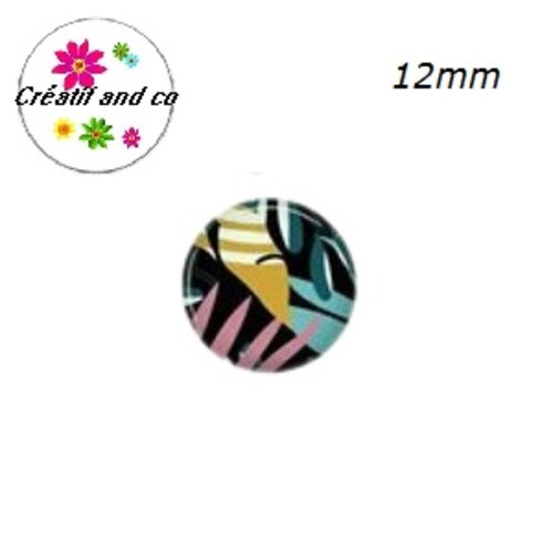 X2 cabochons feuilles tropicales 12mm