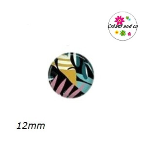 X2 cabochons feuilles tropicales 12mm