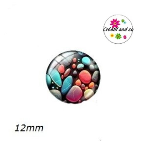 X2 cabochons galets 12mm