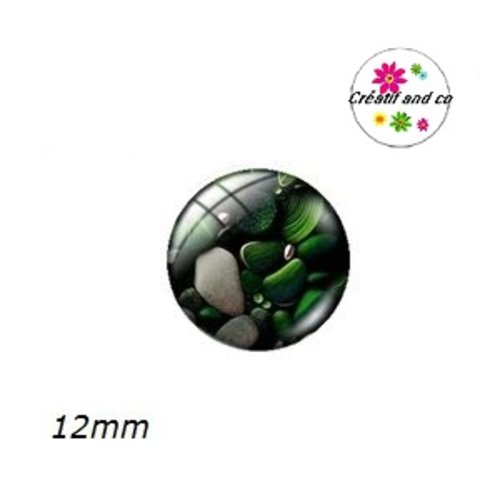 X2 cabochons galets 12mm