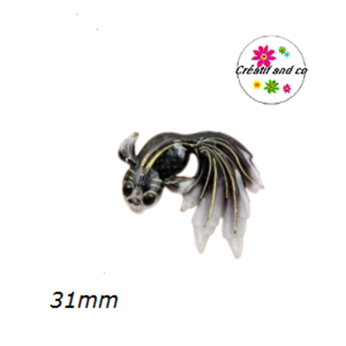 Breloque poisson koï noir 31mm
