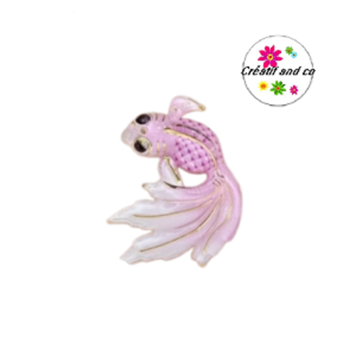 Breloque poisson koï rose pâle  31mm
