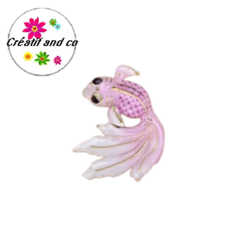 Breloque poisson koï rose pâle  31mm