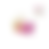 Breloque poisson koï fuchsia/jaune  31mm