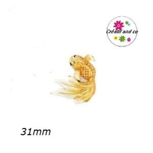 Breloque poisson koï orange 31mm