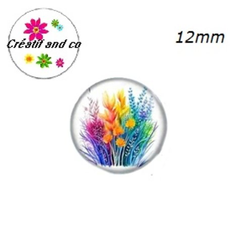 X2 cabochons fleurs de prairie 12mm