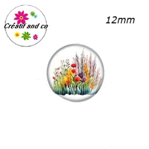 X2 cabochons fleurs de prairie 12mm