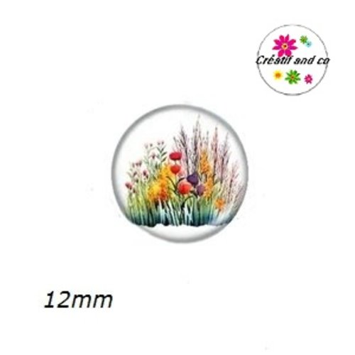 X2 cabochons fleurs de prairie 12mm
