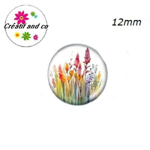 X2 cabochons fleurs de prairie 12mm
