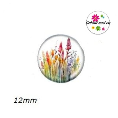 X2 cabochons fleurs de prairie 12mm