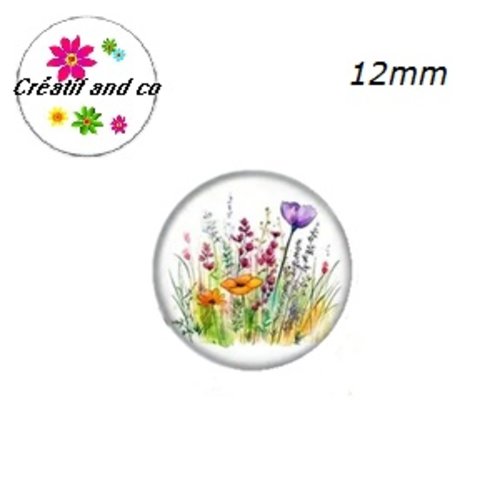 X2 cabochons fleurs de prairie 12mm