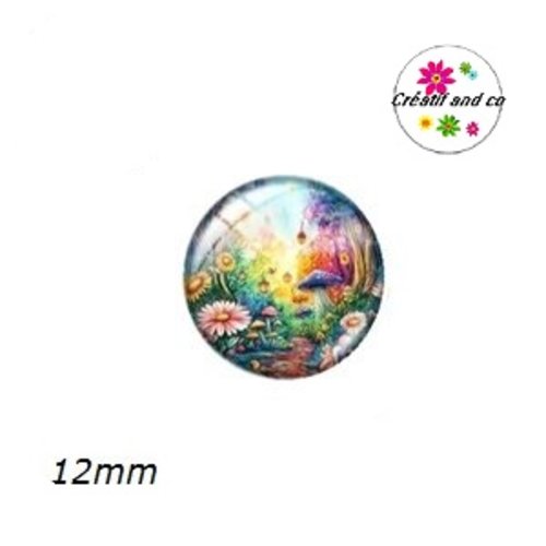 X2 cabochons jardin enchanté 12mm