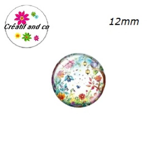 X2 cabochons jardin enchanté 12mm
