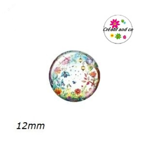X2 cabochons jardin enchanté 12mm