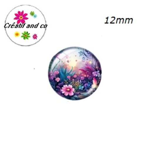 X2 cabochons jardin enchanté 12mm