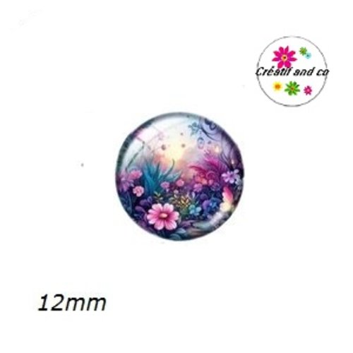 X2 cabochons jardin enchanté 12mm