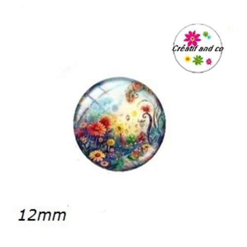 X2 cabochons jardin enchanté 12mm