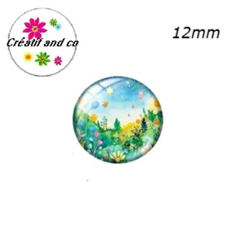 X2 cabochons jardin enchanté 12mm