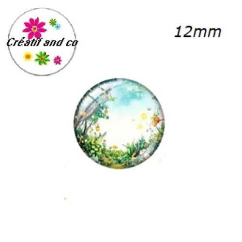 X2 cabochons jardin enchanté 12mm