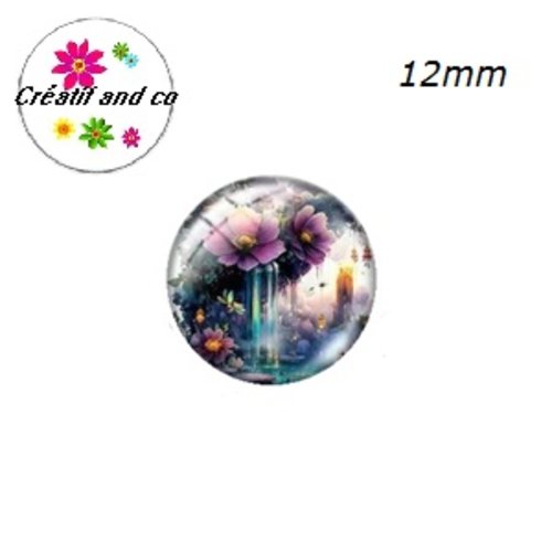 X2 cabochons jardin enchanté 12mm