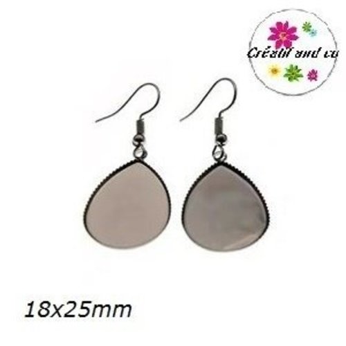Boucle d'oreille goutte acier inoxydable 18x25mm