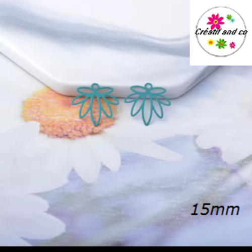 Breloque estampe évidée vert 15mm