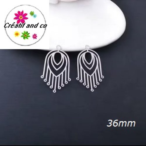 Breloque estampe éventail argent 36mm