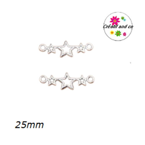 Connecteur trio d'étoiles acier inoxydable 25mm