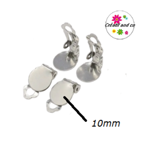 Clip oreille acier inoxydable plateau 10mm