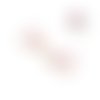 Breloque petit coeur rose émail 9mm